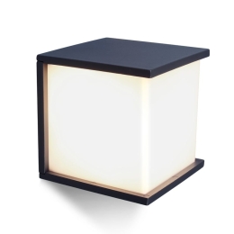 Φωτιστικό Τοίχου Box Cube 5184601118 IP44 E27 16,5x17,1x16,5cm Dark Grey Lutec