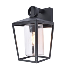 Φωτιστικό Τοίχου - Απλίκα West 5207901012 IP44 E27 28,8x19,9x16cm Matt Black Lutec