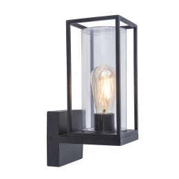 Φωτιστικό Τοίχου - Απλίκα Flair 5288801012 IP44 E27 31,3x17,2x12cm Matt Black Lutec