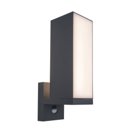 Φωτιστικό Τοίχου Cuba 5193811118 IP54 Led 3000K Με Αισθητήρα Κίνησης 30,8x14,6x9,3cm Dark Grey Lutec