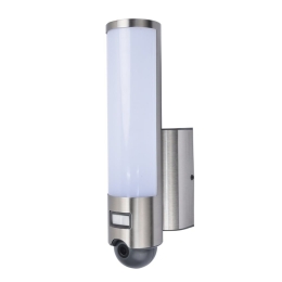 Φωτιστικό Τοίχου Με Κάμερα Elara 5267106001 IP44 Led 2700-6500K Lutec Connect Με Αισθητήρα Κίνησης 33,4x14x7,6cm Stainless Steel Lutec
