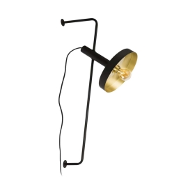 Φωτιστικό Τοίχου - Απλίκα Whizz 20165-95 E27 max 15W Black - Gold Faro Barcelona