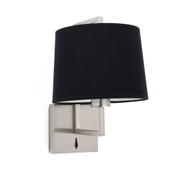 Φωτιστικό Τοίχου - Απλίκα Frame 20170-03 Ø215 E27 max 15W Matt Nickel - Black Faro Barcelona