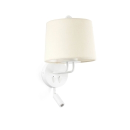 Φωτιστικό Τοίχου - Απλίκα Montreal 24032-02 E27 15W Με Reader 2700K, 150Lm White -Beige Faro Barcelona