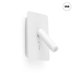 Φωτιστικό Τοίχου - Reader Suau 62117 High Power LED 3W 3000K 140Lm Με Θύρα USB White Faro Barcelona