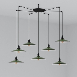 Φωτιστικό Οροφής Κρεμαστό Lang 62805-7L E27 15W Green Faro Barcelona