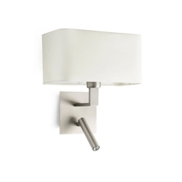 Φωτιστικό Τοίχου - Απλίκα Hanna 64300 Ε27 Mε Reader LED 3W, 3000K, 250Lm Nickel-White Faro Barcelona