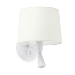 Φωτιστικό Τοίχου - Απλίκα Conga 64308-01 E27 Mε Reader 3W 3000K 280Lm White Faro Barcelona
