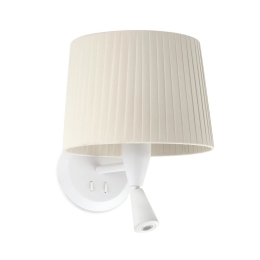 Φωτιστικό Τοίχου - Απλίκα Samba 64308-35 E27 Mε Reader 3W 3000K 280Lm White-Beige Faro Barcelona