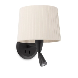 Φωτιστικό Τοίχου - Απλίκα Samba 64309-35 E27 Mε Reader 3W 3000K 280Lm Black-Beige Faro Barcelona