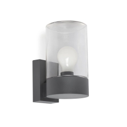 Φωτιστικό Τοίχου - Απλίκα Kila 71743 E27 max 15W Dark Grey-Transparent Faro Barcelona