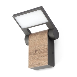 Φωτιστικό Τοίχου Wood 74455 LED 11W 3000K 600Lm Dark Grey Faro Barcelona