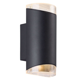Φωτιστικό Τοίχου Arn Double 45481003 11x22cm 2xGU10 28W IP44 Black Nordlux Αλουμίνιο, Πλαστικό