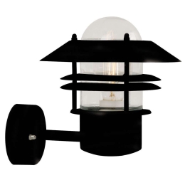 Φωτιστικό Τοίχου Blokhus Up 25011003 25x23cm 1xE27 60W IP54 Black Nordlux Μέταλλο,Γυαλί