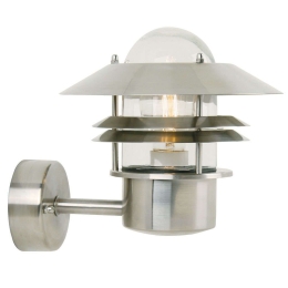 Φωτιστικό Τοίχου Blokhus Up 25011034 25x23cm 1xE27 60W IP54 Steel Nordlux Ατσάλι,Γυαλί