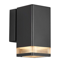 Φωτιστικό Τοίχου Elm Single 45321003 15,5x18cm 1xGU10 20W IP44 Black Nordlux Αλουμίνιο, Πλαστικό