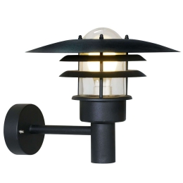 Φωτιστικό Τοίχου Lønstrup 32 71411003 32x28,5cm 1xE27 60W IP44 Black Nordlux Ατσάλι,Γυαλί