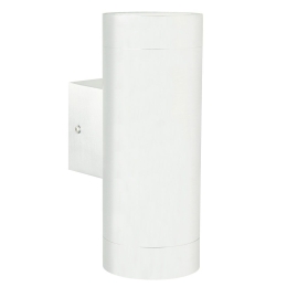 Φωτιστικό Τοίχου Tin Maxi Double 21519901 12,5x19cm 2xGU10 35W IP54 White Nordlux Μέταλλο,Γυαλί