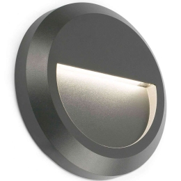 Φωτιστικό Τοίχου Grant-R 70656 Φ15x2,5cm Led 65lm 1W 3000K Dark Grey Faro Barcelona