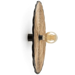 Φωτιστικό Τοίχου Costas 62173-69 Φ60x7cm 1xE27 15W Natural-Black Faro Barcelona