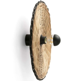 Φωτιστικό Τοίχου Costas 62173-78 Φ40x7cm 1xE27 15W Natural-Black Faro Barcelona