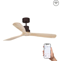 Ανεμιστήρας Οροφής Lantau 33562DCWP Smart Fan Με Τηλεχειριστήριο Φ132cm Brown-Pine Faro Barcelona