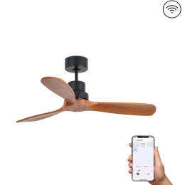 Ανεμιστήρας Οροφής Lantau 33517DCWP Smart Fan Με Τηλεχειριστήριο Φ107cm Black-Walnut Faro Barcelona