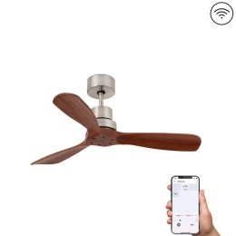 Ανεμιστήρας Οροφής Lantau 33508DCWP Smart Fan Με Τηλεχειριστήριο Φ107cm Nickel-Walnut Faro Barcelona