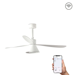 Ανεμιστήρας Οροφής Amelia 33760WP-22 Smart Fan Με Φως Dim Led 20W Και Τηλεχειριστήριο Φ132cm White Faro Barcelona