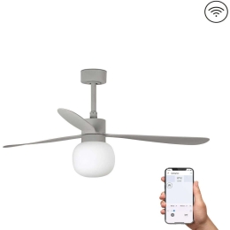 Ανεμιστήρας Οροφής Amelia 33762WP-27 Smart Fan Με Φως Dim Led 20W 2700K Και Τηλεχειριστήριο Φ132cm Grey Faro Barcelona