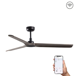 Ανεμιστήρας Οροφής Heywood 33809WP Smart Fan Με Τηλεχειριστήριο Φ132cm Black-Brown Faro Barcelona