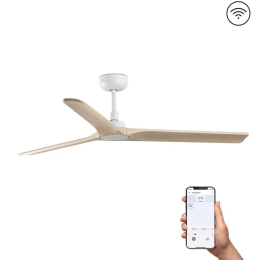 Ανεμιστήρας Οροφής Heywood 33810WP Smart Fan Με Τηλεχειριστήριο Φ132cm White-Pine Faro Barcelona