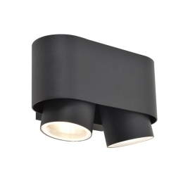 Φωτιστικό Τοίχου Cypres 6604003118 17,3x8,8x10,7cm GU10 LED 2x7W Dark Grey Lutec