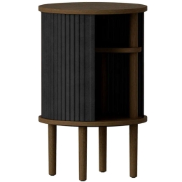 Τραπεζάκι Βοηθητικό Audacious Faux Leather 5803C5603-7 Φ38x59,3cm Dark Oak-Charcoal Umage
