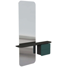 Καθρέπτης Τοίχου One More Look 5108C5620-3 78x15x118cm Black Oak-Green Umage Ατσάλι,Ξύλο