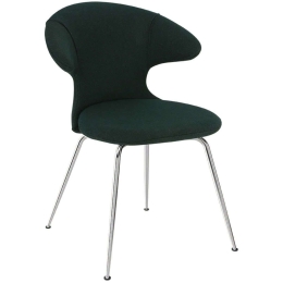 Καρέκλα Τραπεζαρίας Time Flies Horizons S 590-13C5901-2 57x59x83cm Dark Green-Chrome Umage Ατσάλι,Polyester