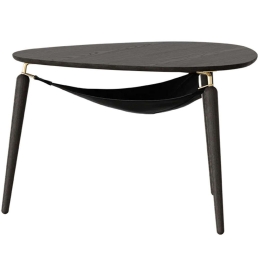 Τραπέζι Σαλονιού Hang Out 5114 Φ80x48,9cm Black Oak-Brass Umage