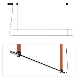 Φωτιστικό Οροφής - Ράγα T.O 2 Stack 2X10873/10877/10880 137x13cm Dim Led 750lm 10W 2700K Chrome-Orange Pablo Designs