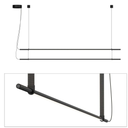 Φωτιστικό Οροφής - Ράγα T.O 2 Stack 2X10872/10875/10878 137x13cm Dim Led 750lm 10W 2700K Black-Graphite Pablo Designs