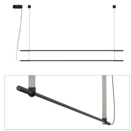 Φωτιστικό Οροφής - Ράγα T.O 2 Stack 2X10872/10876/10879 137x13cm Dim Led 750lm 10W 2700K Black-Grey Pablo Designs