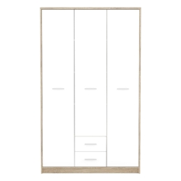 Ντουλάπα ρούχων Serenity pakoworld τρίφυλλη sonoma-λευκό 118.5x54x196.5εκ