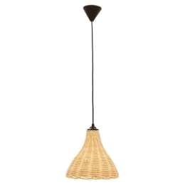 Φωτιστικό οροφής μονόφωτο PWL-1104 pakoworld Ε27 bamboo φυσικό Φ25x70εκ