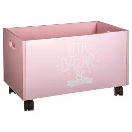 Κουτί αποθήκευσης τροχήλατο Toys pakoworld ροζ 48x28x28,5εκ