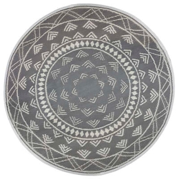 Χαλί Rug pakoworld pp λευκό γκρι Φ150x0.5εκ