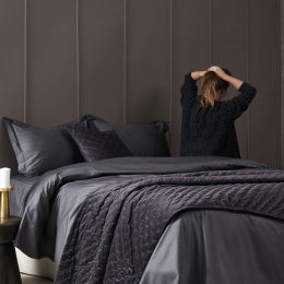 Μαξιλαροθήκες Σετ 2τμχ Luxe Sateen Charcoal Palamaiki 50Χ70 50x75cm 100% Βαμβακοσατέν