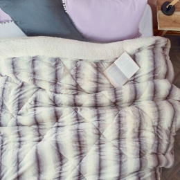 Πάπλωμα Rex Ivory-Lila Palamaiki Υπέρδιπλo 220x240cm Sherpa