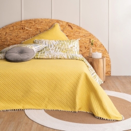 Κουβερλί Juniper (Σετ 3τμχ) Yellow Palamaiki King Size 260x240cm Microfiber