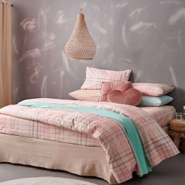 Σεντόνια SC 406 Σετ 3τμχ Pink Palamaiki Ημίδιπλο Βαμβάκι-Πολυέστερ