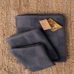 Πετσέτες Kenley Σετ 3τμχ Dark Grey Palamaiki Σετ Πετσέτες 70x140cm 100% Βαμβάκι