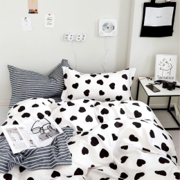Σεντόνια SD271 Σετ 3τμχ Satin Days White-Black Palamaiki Ημίδιπλο 170x260cm 100% Βαμβακοσατέν